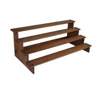 Sharplace Espositore da Banco in Legno con 4 Gradini, Organizer per Dessert, Supporto Multiuso per Cupcake, per Profumi, Trucchi, Robusto, 50x24x19 cm