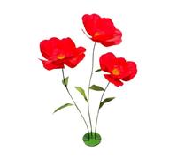 Sharplace Fiore Artificiale Decorazione per Matrimonio Puntello Scenico Composizione Floreale Addobbo con Stelo E Foglie per Un Look Naturale Adatto Pe, Rosso