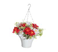 Sharplace Fiori Artificiali Pendenti con Cestino, Piante Artificiali Pendenti, Facili Da Appendere, Vaso di Fiori con Catena per Balcone, Cortile, Terr, stile b