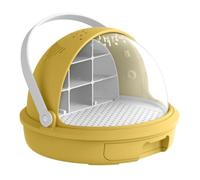 Sharplace Gabbia habitat per l'allevamento del da seta, traspirante, portatile, trasparente, multifunzionale, educativa, per rettili, Giallo