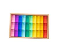 Sharplace Gemme Arcobaleno, Giocattolo Impilabile, Impara I Colori, Gemme Acriliche Arcobaleno per Bambini di 3, 4, 5 E 6 Anni, 30 pezzi, Taglia unica
