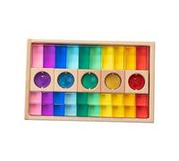 Sharplace Gemme Arcobaleno, Giocattolo Impilabile, Impara I Colori, Gemme Acriliche Arcobaleno per Bambini di 3, 4, 5 E 6 Anni, 35 pezzi, Taglia unica