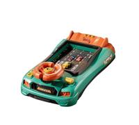 Sharplace Giocattolo educativo con volante per auto da corsa e avventura, robusto simulatore di guida musicale per bambini, regalo di compleanno, Versione Timer Verde