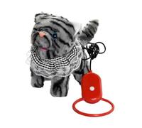 Sharplace Giocattolo Elettrico di Peluche a Forma di Gatto Che Cammina, Modello Kawai, con Suoni e movimenti, interattivo per Bambini, Bambine e Ragazzi, Nero Grigio Striato