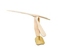 Sharplace Giocattolo Elicottero a Mano con Base Stabile, Creativo Giocattolo a Forma di Libellula in bambù, da strofinare sulle Mani, da Gioco all'aperto, L