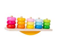 Sharplace Giocattolo per bambini con cinque pilastri, gioco di equilibrio in legno, educativo, regalo per feste, blocchi impilabili resistenti