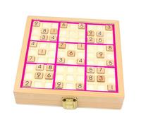Sharplace Gioco da Tavolo Sudoku, Tabellone di Gioco Sudoku in Legno con Tessere Numerate, Giocattolo Educativo, Rompicapo, Giocattolo per Adulti dai 14 An, Rosa