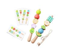 Sharplace Gioco di sequenza con perline impilabili, coordinazione occhio-mano, blocchi di legno portatili ed educativi per lo sviluppo delle capacità motorie, Style a