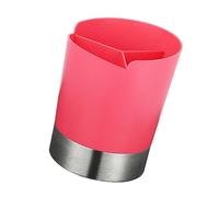 Sharplace Holder Dispenser Utensili Cucina Contenitore Cannucce Porta Mescolatori Caffè Organizer Posate Base Acciaio Inox Dettagliata Adatto per Bar Caff, Rosa