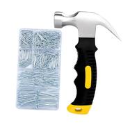 Sharplace Kit assortimento chiodi 8oz martello per donne Piccolo martello Kit per appendere quadri per cornici arazzi esterni casa soggiorno