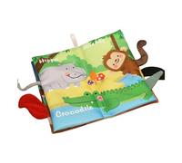 Sharplace Libro per La Prima Infanzia, Coda Della Giungla, Libro di Stoffa, Suoni, Carta, Dispositivo BB Interattivo, Giocattolo di Peluche Tattile E Sensoriale, come descritto, Bilingue