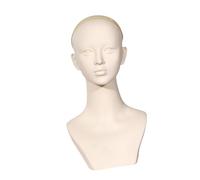 Sharplace Manichino femminile con testa, parte superiore del corpo liscia, supporto per parrucca, modello espositivo per collana, occhiali, trucco, uso, Senza Trucco