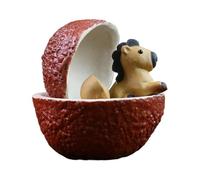 Sharplace Mini statuetta ornamentale a forma di animaletto da tè, statua di cavallo per feste, compleanni, tavolo da tè, Giallo