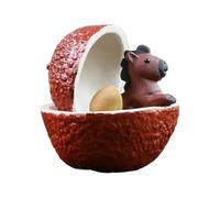 Sharplace Mini statuetta ornamentale a forma di animaletto da tè, statua di cavallo per feste, compleanni, tavolo da tè, Rosso