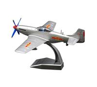 Sharplace Modellino in Lega 1/48 Fighter con Supporto da Esposizione, Decorazione da Tavolo, Modello di Aereo da Caccia retrò per Mobile TV, Bar, Ca, Rosso