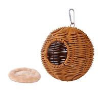 Sharplace Nido per Uccelli in Finto Rattan sospeso, Amaca Traspirante per pappagalli Intrecciata a Mano con Cuscino per l'allevamento di parrocchetti e, Cachi a Foro Singolo