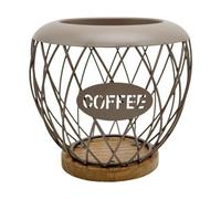 Sharplace Organizer per cialde da caffè in metallo con base in legno, per uso domestico e professionale, Marrone