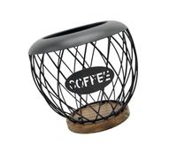 Sharplace Organizer per cialde da caffè in metallo con base in legno, per uso domestico e professionale, Nero