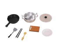 Sharplace Pentole e padelle Giocattolo per Bambini Piccoli, Set da Gioco educativo per Cucinare, Accessorio da Cucina in Legno per Bambini in età prescolare, Pentola Calda d'Argento