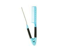Sharplace Pettine lisciante per capelli, strumento per parrucchieri, pettine pieghevole a forma di V resistente al calore per lo styling dei capelli, per uso, Blu