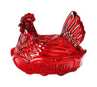 Sharplace Piatto per dolciumi a forma di, ciotola per frutta con coperchio, piatto per snack e dessert, creativo per la tavola di casa, Rosso