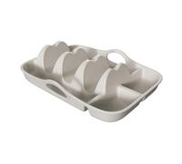 Sharplace Piatto Porta Taco in Silicone con Doppio Scomparto per Salse Supporto per Gusci Taco Rigidi E Morbidi Vassoio con Base Stabile Facile Da Pulire Adatto, Cachi