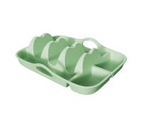 Sharplace Piatto Porta Taco in Silicone con Doppio Scomparto per Salse Supporto per Gusci Taco Rigidi E Morbidi Vassoio con Base Stabile Facile Da Pulire Adatto, Verde