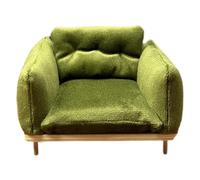 Sharplace Poltrona in Miniatura Divano per Bambole Accessorio di Arredamento Dettagliato Realizzata in Legno E Stoffa Adatta per Il Soggiorno della Casa delle, Verde