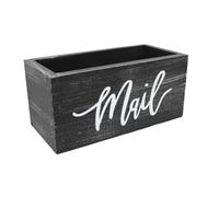 Sharplace Porta Lettere in Legno Cassetta Postale Organizer File Portacorrispondenza Cestino Artigianale Salvaspazio E Robusto per Scrivanie Adatto a, Nero