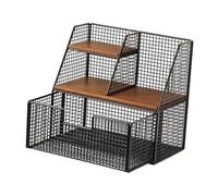 Sharplace Porta Tazze Da Caffè, Espositore con Scomparto, Portaoggetti per Dormitorio, Armadietto, Black S