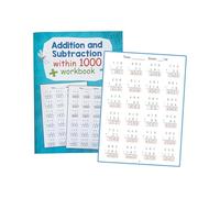 Sharplace Quaderno di esercizi di matematica con 1000 numeri, esercizi di matematica, addizione e sottrazione per bambini dai 6 anni in su