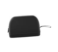 Sharplace Sacchetto per il trucco in silicone, organizer per cosmetici, resistente all'abrasione, con gancio per appendere, borsa da toilette, borsa per il, Nero