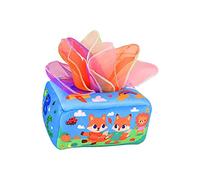 Sharplace Scatola di Fazzoletti con Giocattoli, Giocattolo Educativo Sensoriale per Neonati E Bambini, Ideale Come Regalo, Volpi, 18cmx12cmx9cm