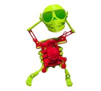 Sharplace Scheletro Danzante a Carica Manuale, Ornamento Da Tavolo, Giocattolo Interattivo, Teschio Che Si Attorciglia, Giocattolo per Bambini, Regalo di, Rosso Verde 17 cm, Taglia unica bambino