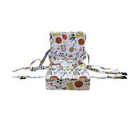 Sharplace Seggiolino rialzato per bambini, con schienale, tappetino per sedia, portatile, cuscino per bambini, rialzo per sedia per neonati, Bianco