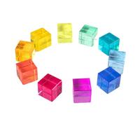 Sharplace Set Di 10 Blocchi Di Costruzione in Acrilico Arcobaleno Gem Cubes, Blocchi Impilabili 25 Mm, Cubi per Bambini per Dalle Sale Alle Aule Della Scuola Centri Di Educazione Precoce.