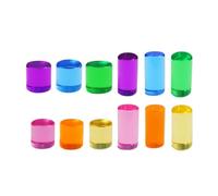 Sharplace Set di 12 blocchi da costruzione arcobaleno, gioco di impilamento, kit di costruzione per l'apprendimento precoce, cilindri di pietre preziose