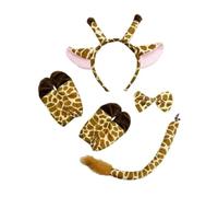 Sharplace Set di orecchie e coda da giraffa, cerchietto decorativo a forma di animale per spettacoli teatrali, Buio
