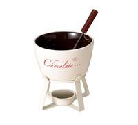 Sharplace Set di pentole per fonduta, scioglitore di cioccolato, scioglitore di formaggio con 1 forchetta, da tè, pentola per fonduta di caramelle, Bianco