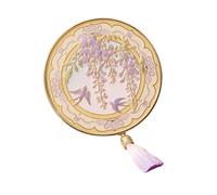 Sharplace Specchio per Trucco Da Borsetta Tascabile a Mano Rotondo con Design Pieghevole Compatto in Metallo E Vetro Adatto Come Regalo per Fidanzata, Viola
