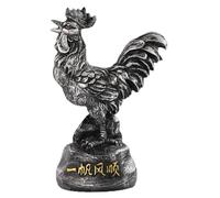 Sharplace Statua del gallo dello zodiaco, ornamento da tavolo in resina leggera per la decorazione della casa, scultura animale multifunzionale, 9,7×5×15 cm, Nero