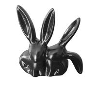 Sharplace Statua di Coniglio, statuina di Coniglio, Decorazione Pasquale, Decorazione di, Scultura in Resina per Accenti e Tavolo da Soggiorno, Nero