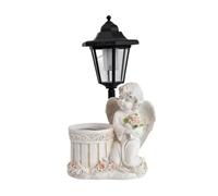 Sharplace Statue di Angeli solari per Esterni, sculture con luci solari, Decorazioni per la casa, Eleganti Statuette di Angeli per Cortile, e Giardino, Bianco