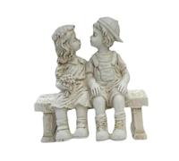 Sharplace Statuetta da Giardino in Miniatura Raffigurante Un Bambino e Una Bambina, Scultura da Tavolo Raffigurante Il di Una Coppia, per Amanti