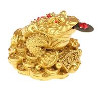 Sharplace Statuetta di rospo Feng Shui, ricchezza e fortuna, a forma di rana a tre zampe, per ufficio, casa, negozio, decorazione da scrivania, per ingresso, Oro