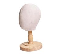 Sharplace Supporto per Parrucca con Testa di Manichino per Bambini, Robusto con Base in Legno, Supporto per Riporre I Tappi, Modello a Cupola, per Barbiere, Cas, 46 cm
