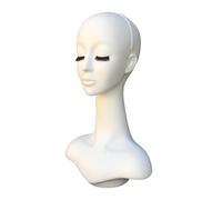 Sharplace Supporto per parrucca da donna, espositore per cappelli, manichino resistente all'acqua, per parrucche, occhiali, gioielli, collane, negozio, Labbro Bianco