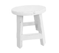 Sharplace Supporto per Piante in Legno, Supporto Decorativo Rustico Rotondo, Sgabello per Vaso di Fiori per Ufficio, Scrivania, Arredamento per La Casa, Bianco