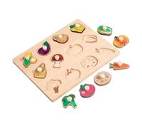 Sharplace Tavola di Incastro in Legno con Forme Geometriche, per L'apprendimento Precoce, Resistente, per Lo Sviluppo della Coordinazione Occhio-Mano, Gioca, Verdura