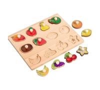 Sharplace Tavola di Incastro in Legno con Forme Geometriche, per L'apprendimento Precoce, Resistente, per Lo Sviluppo della Coordinazione Occhio-Mano, Gioca, Frutta
